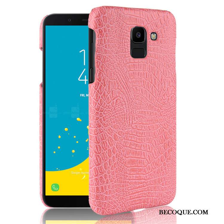 Samsung Galaxy J6 Délavé En Daim Rose Coque De Téléphone Étui Rouge Protection