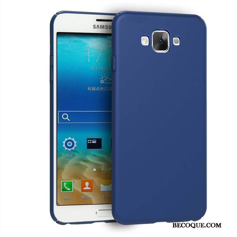 Samsung Galaxy J7 2015 Coque Étui Délavé En Daim Bleu Membrane Incassable