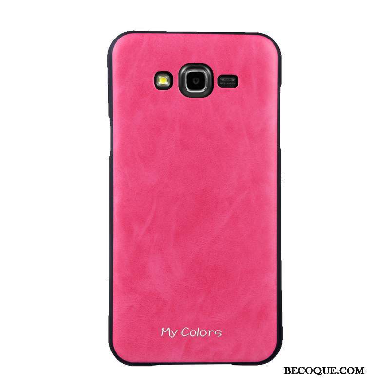 Samsung Galaxy J7 2015 Rouge Coque De Téléphone Fluide Doux Protection Business Similicuir