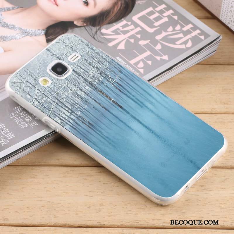 Samsung Galaxy J7 2015 Tout Compris Incassable Fluide Doux Coque De Téléphone Bleu Étui