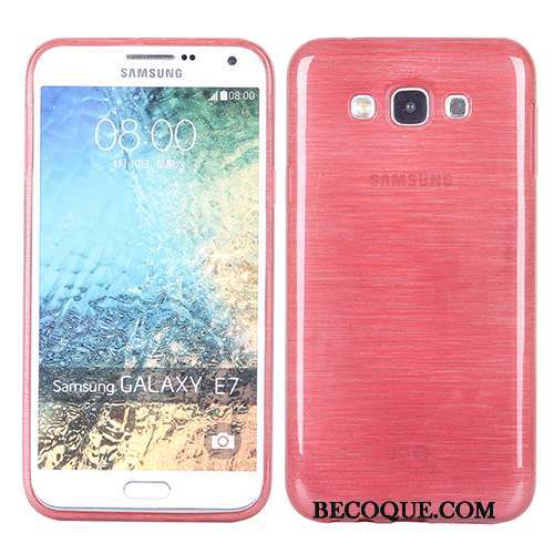 Samsung Galaxy J7 2015 Étui Tout Compris Coque Silicone Rouge Fluide Doux