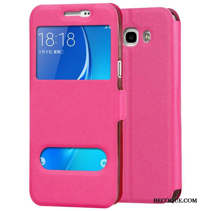 Samsung Galaxy J7 2016 Coque De Téléphone Étui En Cuir Silicone Protection Tout Compris Rouge