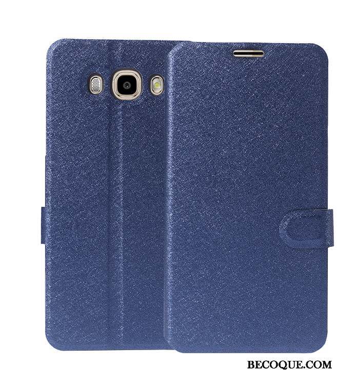 Samsung Galaxy J7 2016 Coque Protection Étui Housse Téléphone Portable Bleu Marin Étui En Cuir