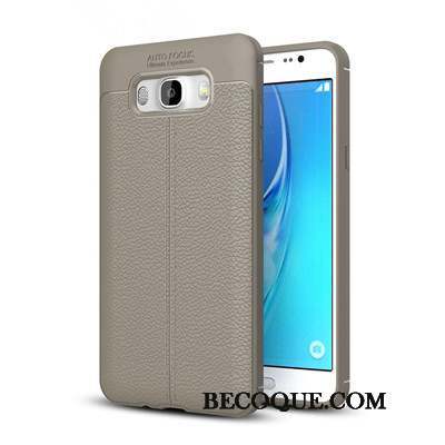 Samsung Galaxy J7 2016 Coque Silicone Modèle Fleurie Gris Tout Compris Cuir Incassable