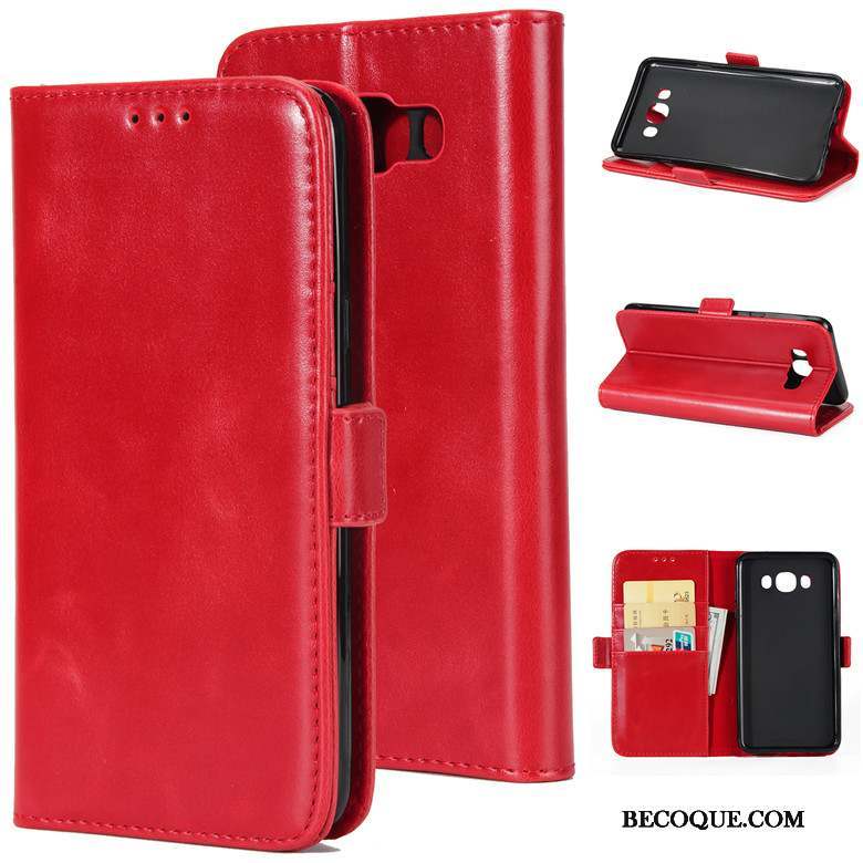 Samsung Galaxy J7 2016 Silicone Incassable Rouge Étui En Cuir Housse Coque De Téléphone