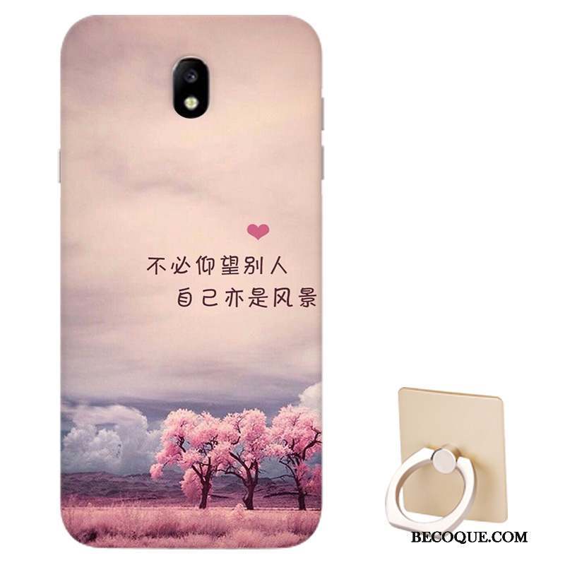 Samsung Galaxy J7 2017 Coque Support Rose Étui Protection Modèle Personnalisé