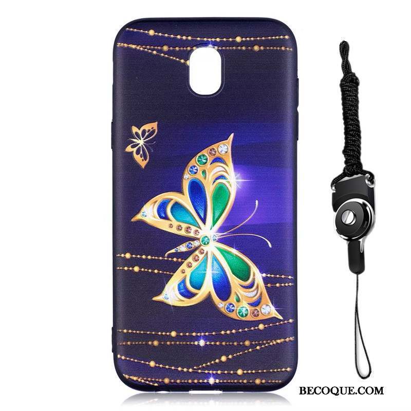 Samsung Galaxy J7 2017 Peinture Protection Coque Étui Dessin Animé Délavé En Daim