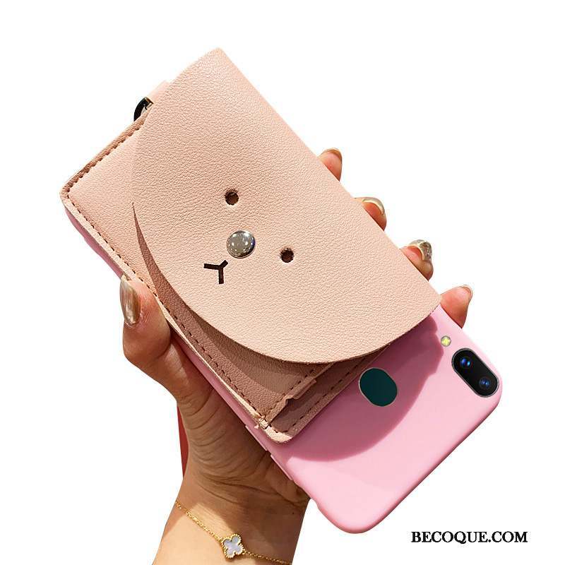 Samsung Galaxy M20 Coque De Téléphone Portefeuille Fluide Doux Rose Personnalité Étui