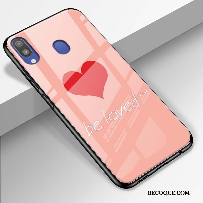 Samsung Galaxy M20 Coque Silicone Créatif Tout Compris Personnalité Rose Dessin Animé