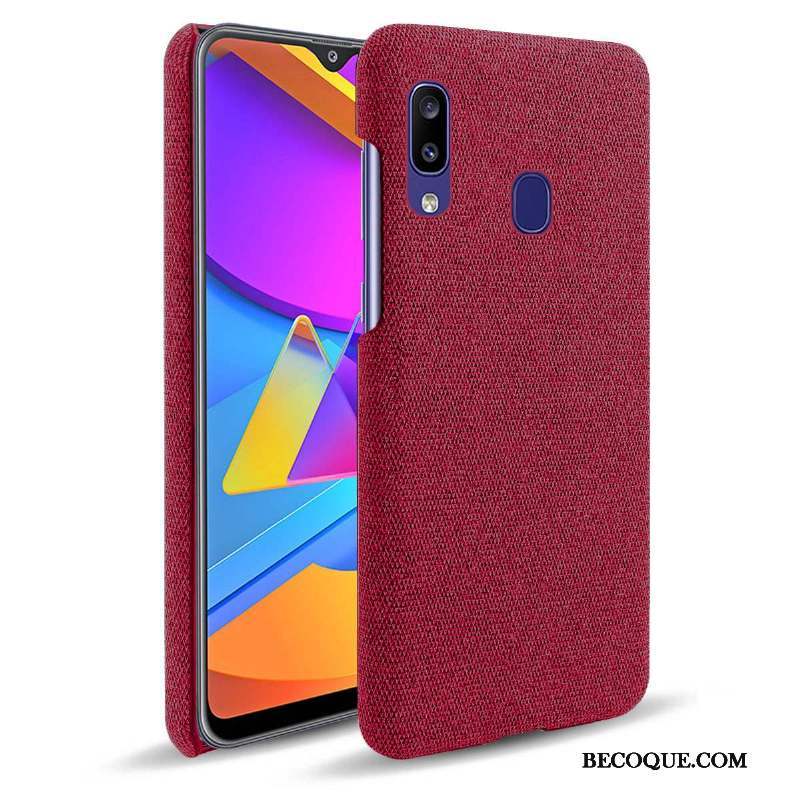 Samsung Galaxy M20 Modèle Fleurie Étui Tissu Protection Coque De Téléphone Rouge