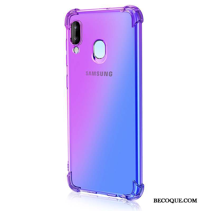 Samsung Galaxy M20 Étui Violet Coque De Téléphone Dégradé De Couleur Bleu