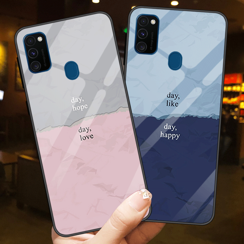 Samsung Galaxy M30s Coque De Téléphone Personnalisé Simple Miroir Bleu Couleur Unie