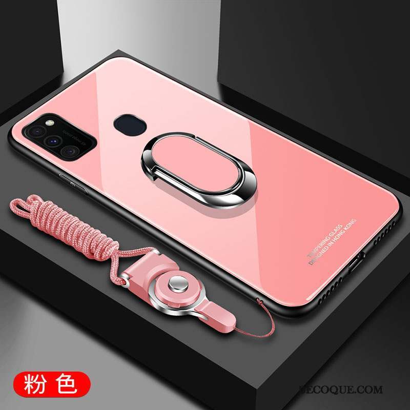 Samsung Galaxy M30s Silicone Étui Coque Rose Difficile Fluide Doux