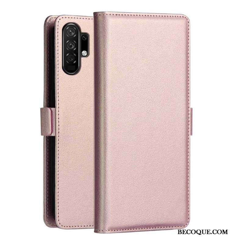 Samsung Galaxy Note 10+ Coque De Téléphone Étui En Cuir Carte Housse Or Rose