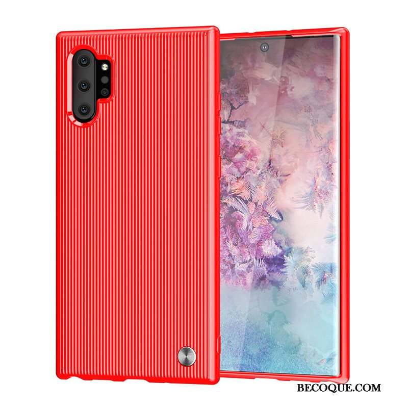 Samsung Galaxy Note 10+ Fluide Doux Silicone Protection Rouge Coque Étui