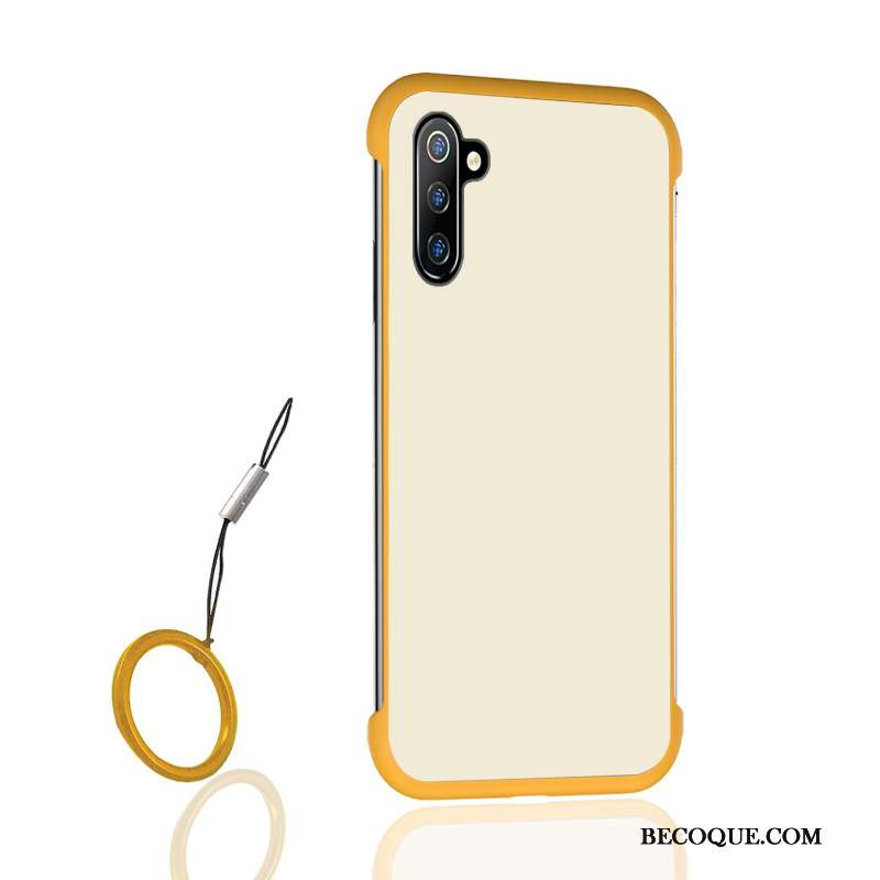 Samsung Galaxy Note 10 Incassable Simple Coque Bordure Jaune Délavé En Daim