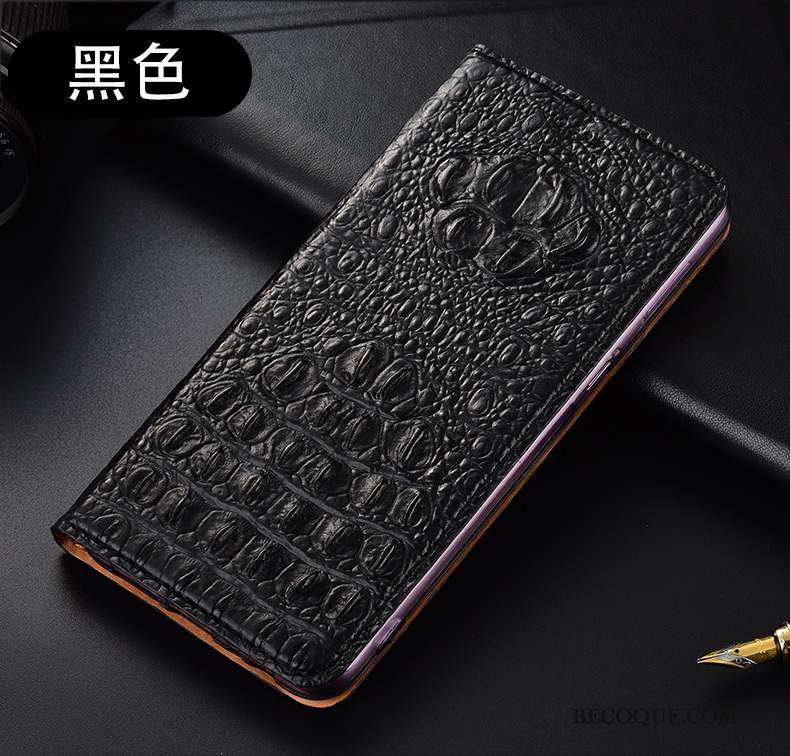 Samsung Galaxy Note 10 Lite Coque Crocodile Étui En Cuir Housse Incassable Noir Protection