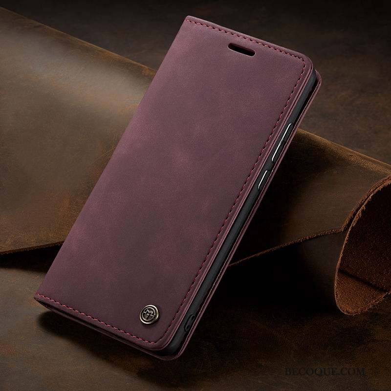 Samsung Galaxy Note 10 Lite Coque Portefeuilles Vin Rouge Reversible Étui En Cuir Téléphone Portable Jeunesse