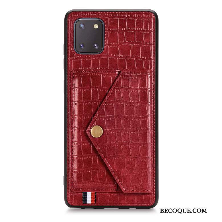 Samsung Galaxy Note 10 Lite Étui En Cuir Coque De Téléphone Protection Incassable Tout Compris Vin Rouge