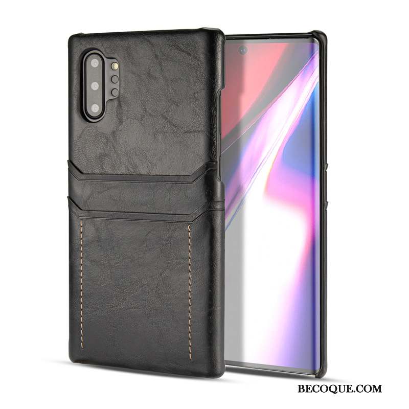 Samsung Galaxy Note 10+ Noir Carte Coque De Téléphone