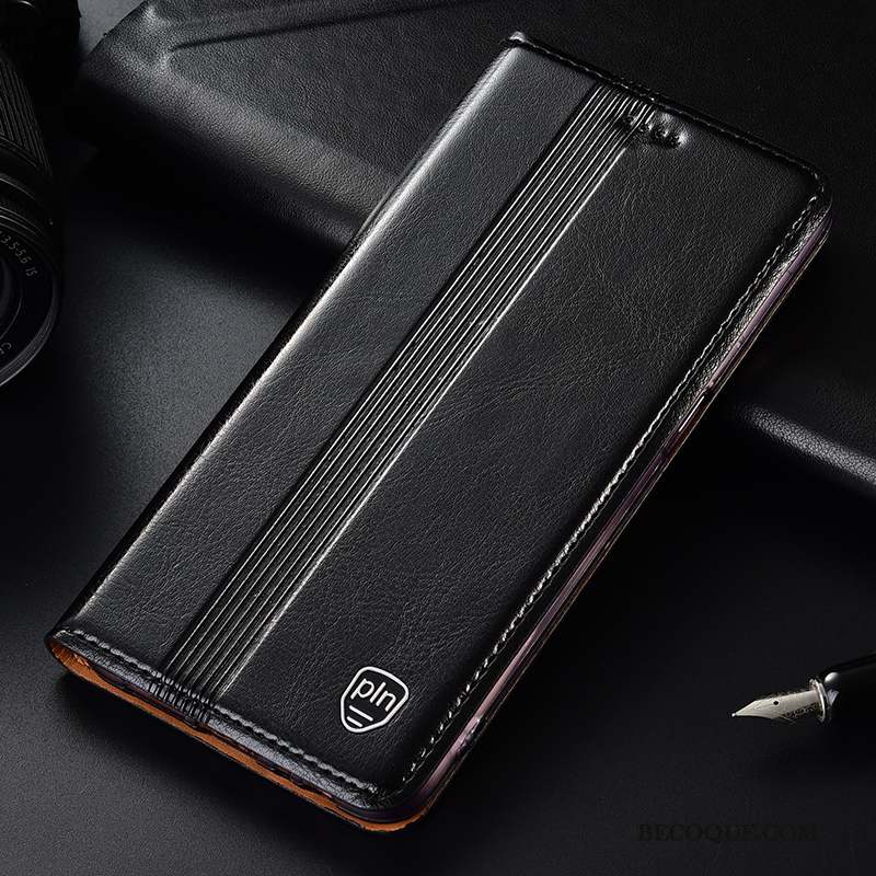 Samsung Galaxy Note 10+ Noir Incassable Étui En Cuir Protection Coque De Téléphone Housse
