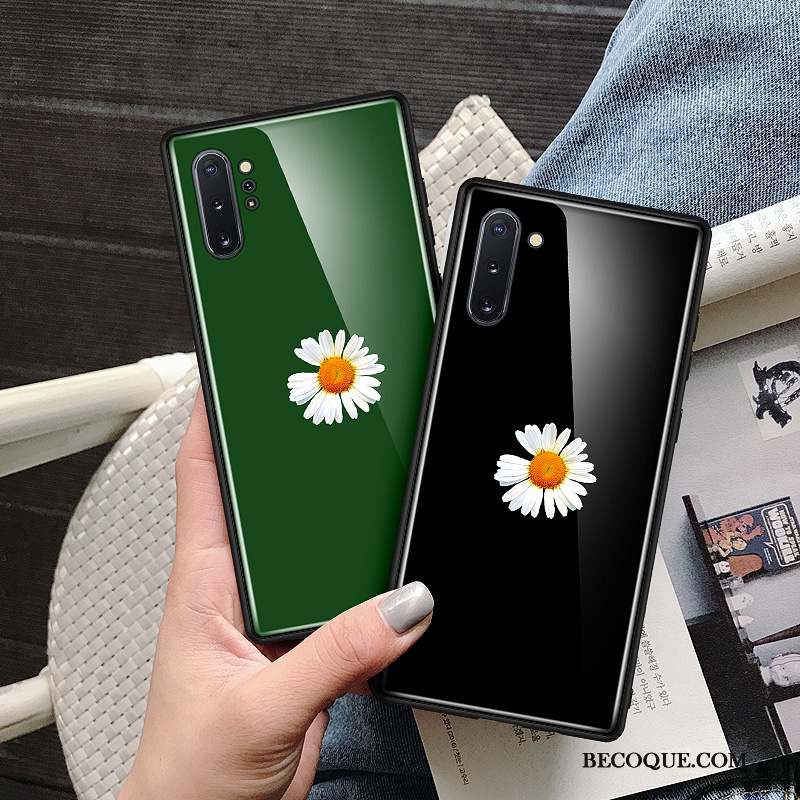 Samsung Galaxy Note 10 Protection Coque De Téléphone Petite Marguerite Verre Étui Style Chinois