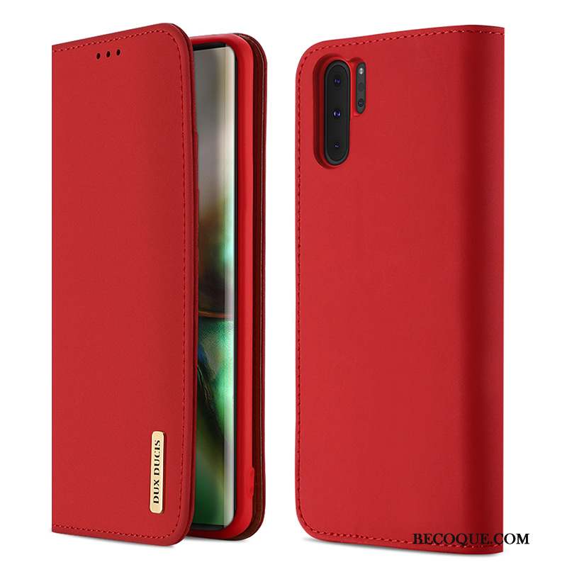 Samsung Galaxy Note 10+ Étui En Cuir Rouge Coque De Téléphone