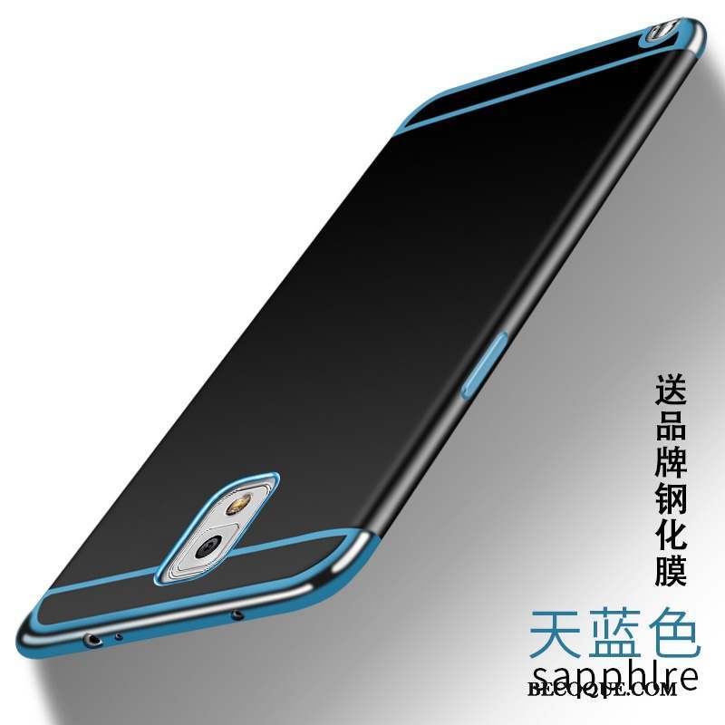 Samsung Galaxy Note 3 Bleu Protection Coque De Téléphone Délavé En Daim Silicone Fluide Doux