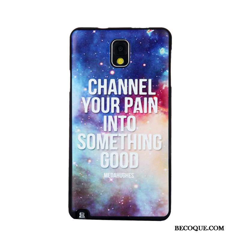 Samsung Galaxy Note 3 Coque Tempérer Gaufrage Dessin Animé Membrane Fluide Doux Étui