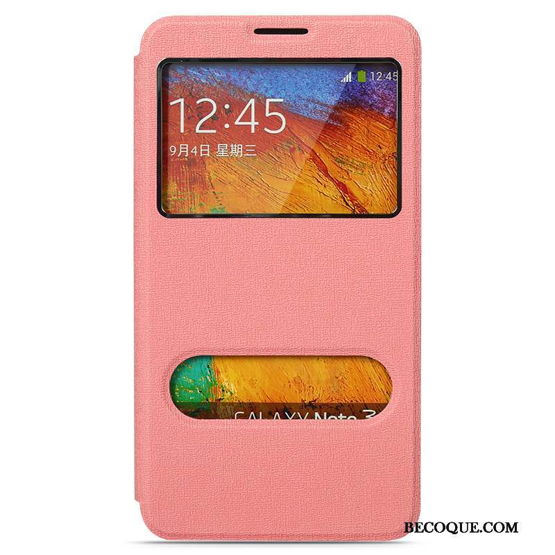 Samsung Galaxy Note 3 Incassable Étui En Cuir Coque De Téléphone Protection Rose Simple