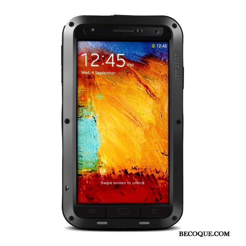 Samsung Galaxy Note 3 Tout Compris Étui Protection Coque De Téléphone Métal Gris