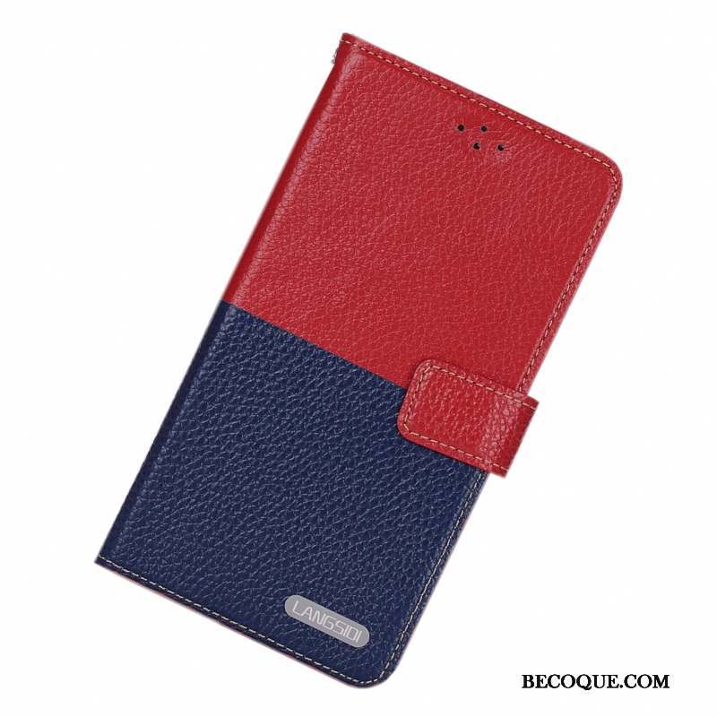 Samsung Galaxy Note 4 Coque De Téléphone Clamshell Silicone Protection Rouge Cuir Véritable