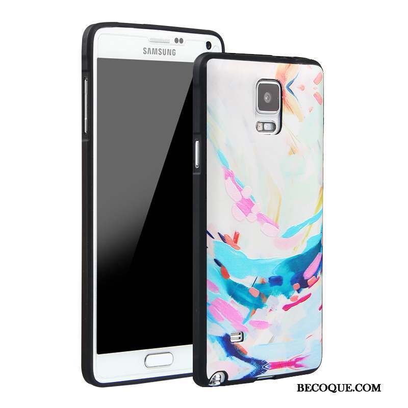 Samsung Galaxy Note 4 Coque Dessin Animé Tout Compris Incassable Fluide Doux Bleu Silicone