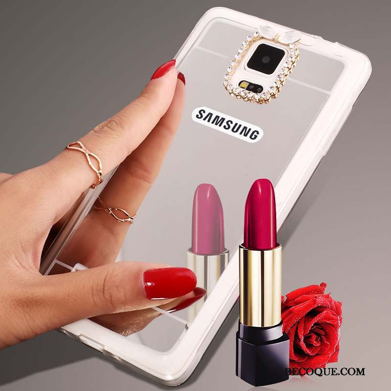 Samsung Galaxy Note 4 Coque Strass Nouveau Fluide Doux Étui Silicone Miroir