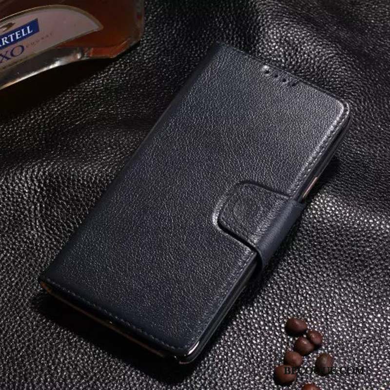 Samsung Galaxy Note 4 Cuir Véritable Clamshell Étui Noir Coque De Téléphone Étui En Cuir