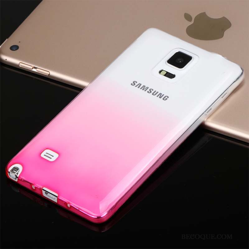 Samsung Galaxy Note 4 Protection Coque Rose Légères Silicone Transparent