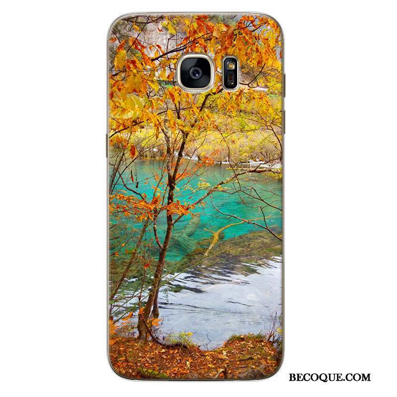 Samsung Galaxy Note 5 Coque Créatif Silicone Jaune Tout Compris Paysage Incassable