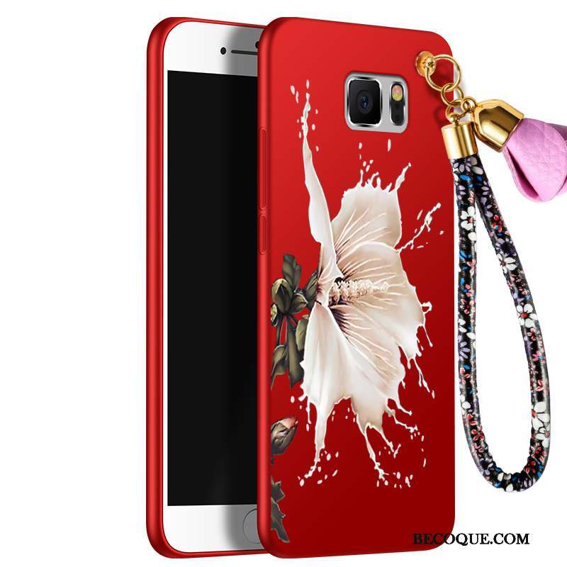 Samsung Galaxy Note 5 Coque De Téléphone Rouge Étui Délavé En Daim Tout Compris Téléphone Portable