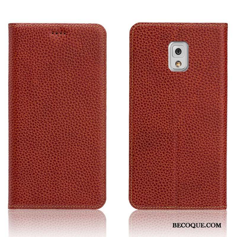 Samsung Galaxy Note 5 Coque Housse Cuir Véritable Étui Téléphone Portable Étui En Cuir Litchi