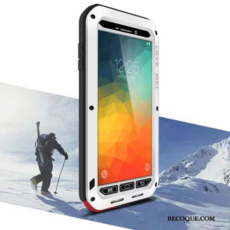 Samsung Galaxy Note 5 Coque Trois Défenses Blanc Border Protection Métal Silicone