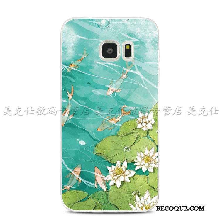 Samsung Galaxy Note 5 Coque Vert Fluide Doux Silicone Étui Gaufrage