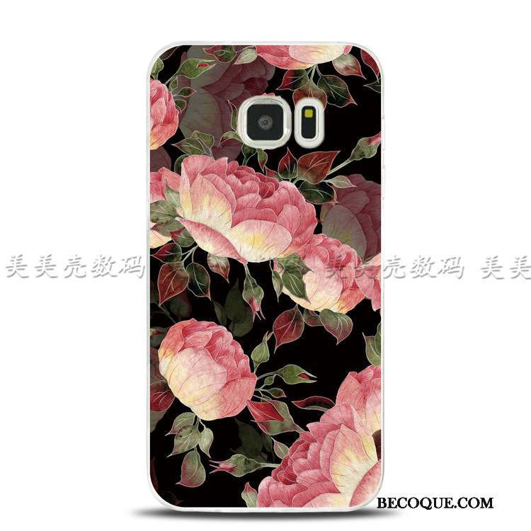 Samsung Galaxy Note 5 Gaufrage Fluide Doux Fleurs Coque De Téléphone Anneau