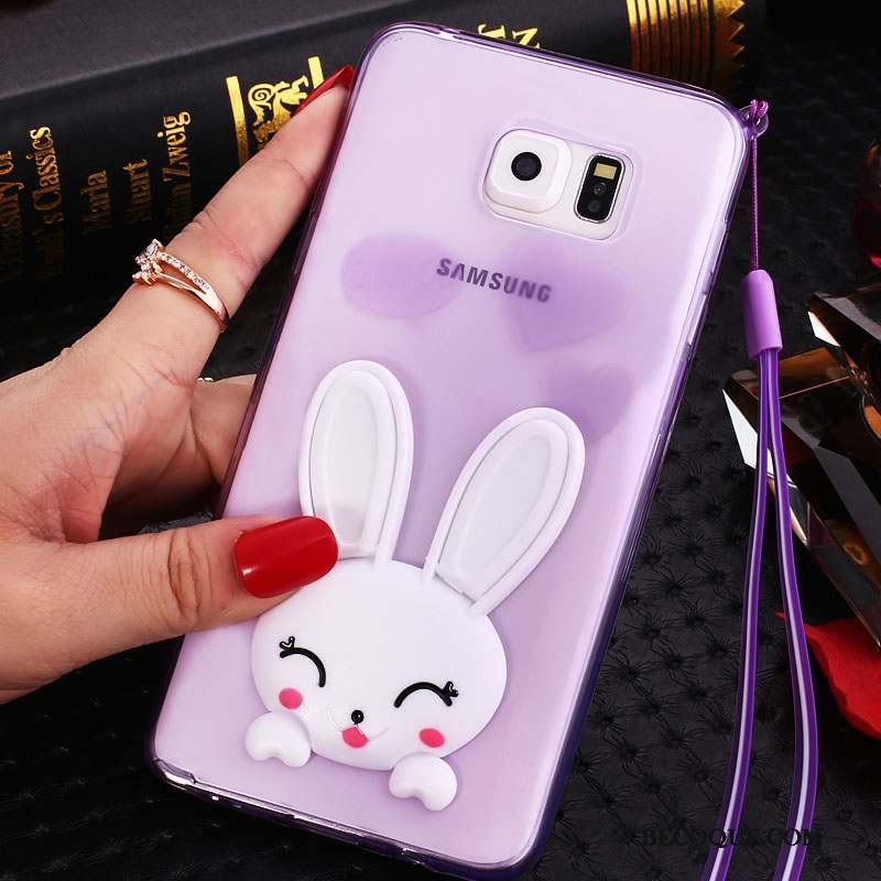 Samsung Galaxy Note 5 Ornements Suspendus Étui Violet Dessin Animé Protection Coque