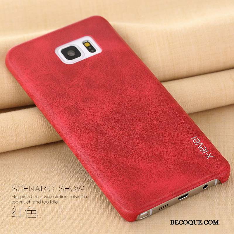 Samsung Galaxy Note 5 Protection Rouge Téléphone Portable Étui Étui En Cuir Coque De Téléphone