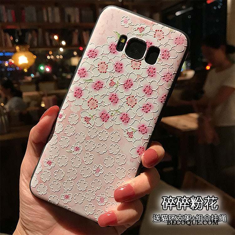 Samsung Galaxy Note 5 Rose Floral Fluide Doux Noir Gaufrage Coque De Téléphone