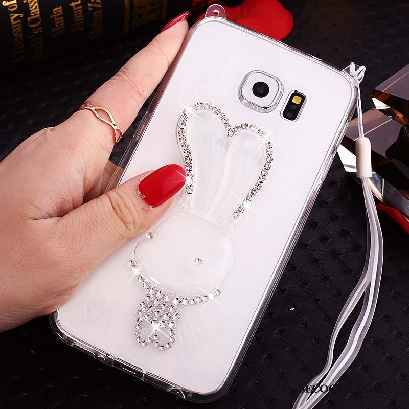 Samsung Galaxy Note 5 Strass Protection Transparent Blanc Étui Coque