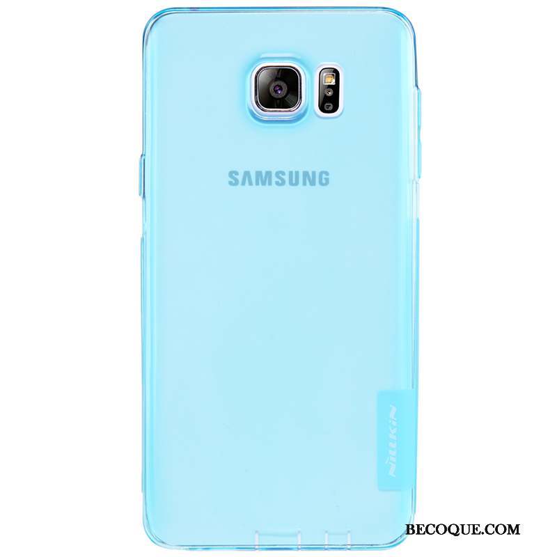 Samsung Galaxy Note 5 Téléphone Portable Bleu Fluide Doux Coque Transparent Protection