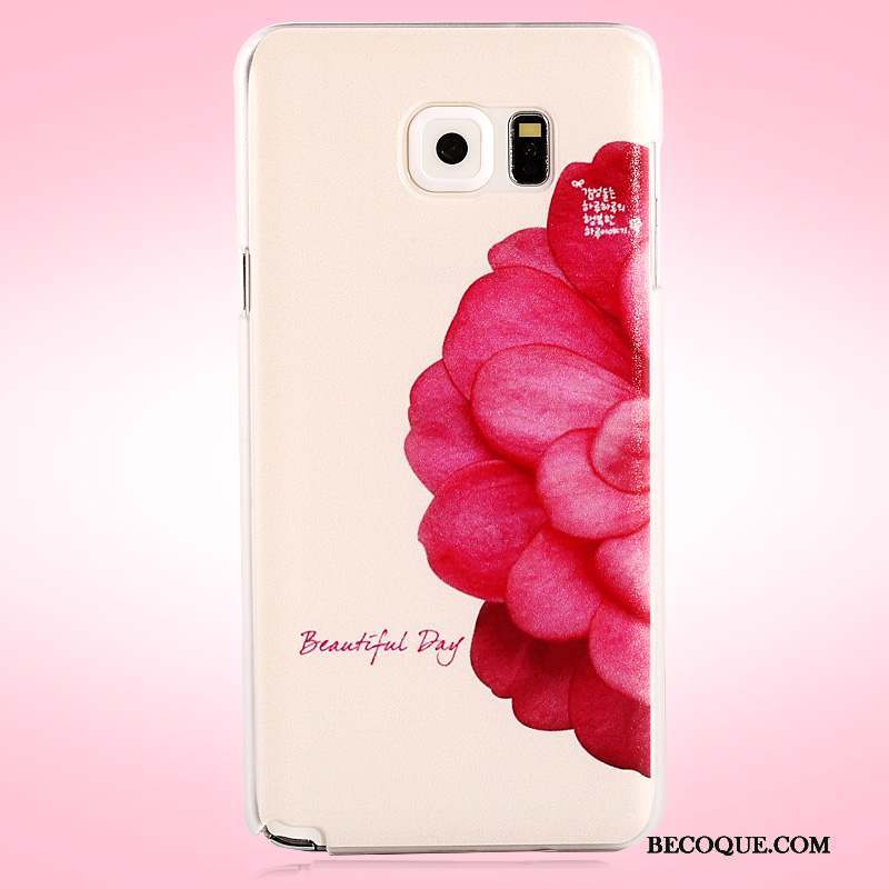 Samsung Galaxy Note 5 Étui Fleurs Coque De Téléphone Protection Délavé En Daim Peinture