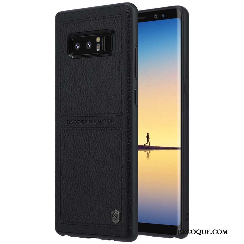 Samsung Galaxy Note 8 Business Coque De Téléphone Noir Étui Incassable Or