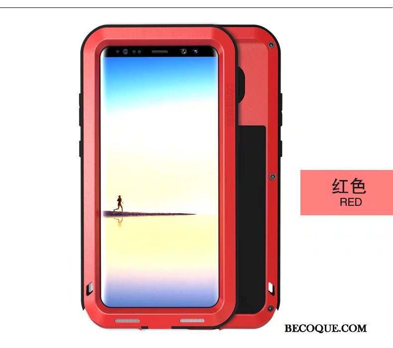 Samsung Galaxy Note 8 Coque Ballon Étui Silicone Tout Compris Trois Défenses Rouge